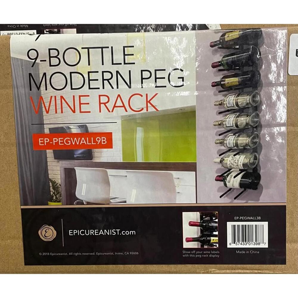 9 Bottle Modern Peg Wine Rack